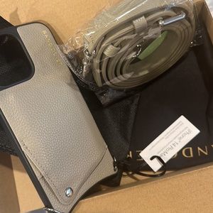 BANDOLIER 14 MAX PRO IPHONE📱EMMA GEIEGE/SILVER CROSSBODY CASE WITH HAILEY STRAP